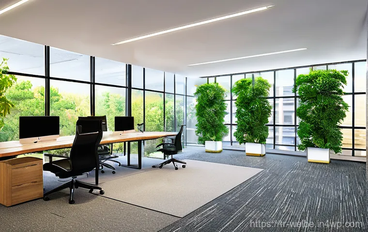 사무실 내 역동적인 작업 환경 만들기 - Here are three image generation prompts in English, designed to create visuals based on the themes f...