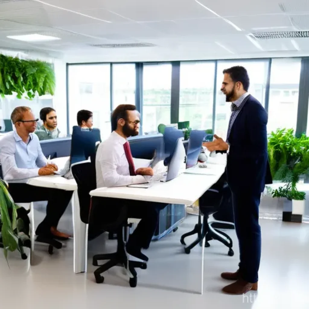 웰니스 사무실을 위한 예산 책정 방법 - **Prompt:** A vibrant and modern open-plan office in Istanbul, Turkey, filled with diverse Turkish e...